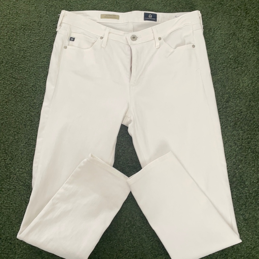 AG The Prima Crop white jeans
